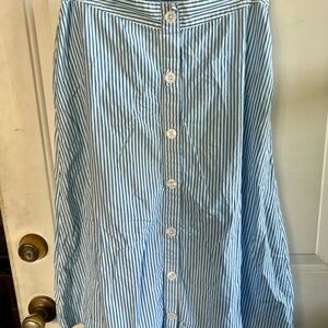 A New Day Blue Striped Women's Skirt w/ Elastic Back